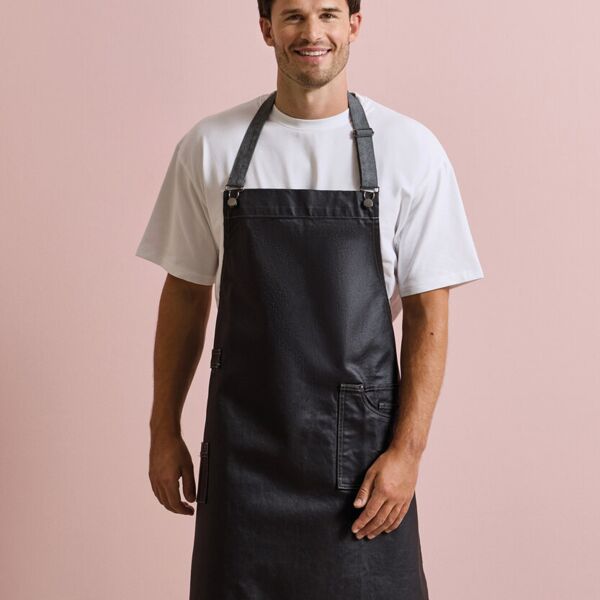District waxed-look denim bib apron Thumbnail