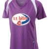  James & Nicholson Ladies' Running-T (paars/wit) Thumbnail